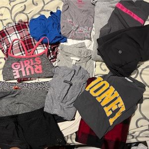Pants, leggings, t shirts, sports bra. Sizes 10-12. All in EUC.